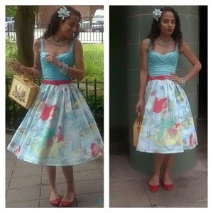 Vintage sheets XS Disney Ariel Mermaid Pinup Skirt